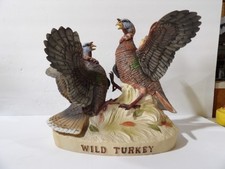 Wild Turkey 2 Wild Turkeys Fighting Full Size Decanter picture