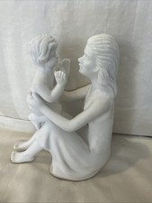 Vtg KAISER W. Germany White Bisque Porcelain MOTHER AND CHILD Figurine 5.5”x4” picture