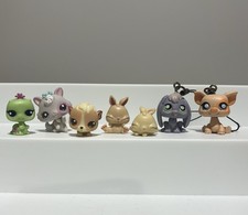 Littlest Pet Shop Baby Lot: Kitten Guinea Pig Bunny Tomy Keychains RARE HTF picture