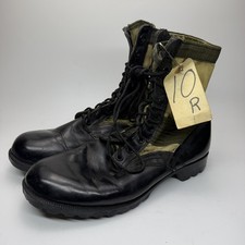 Vintage Vietnam War Era Army Jungle Combat Boots Mens 10.5 Reg Green USA picture