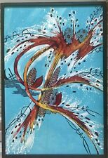 Vtg Framed Original Signed Indonesian Batik Waxing/Dyeing Abstract Art  24