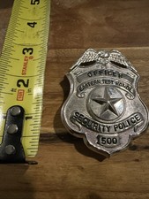 US Air Force Eastern Test Range Vintage Badge Officer Pin #500 Security Missile picture