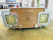 Vintage Rare 1953 Zenith Model L622G Nautica Gray Telechron Tube Clock AM Radio picture