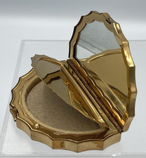 Vnt 1930s Kotler & Kopit K&K Art Deco Shell Shaped Gold Tone Powder Compact VGC picture