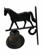 Vintage Black cast Iron Door Welcome Dinner bell with Horse wall mount Metal picture