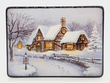 Ukrainian lacquer box, Jewelry box “Winter evening” Hand made in Ukraine picture