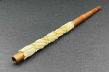 Handcarved Floral Accessory - Artisan Leaf Ornament Miniature - Unique Art Piece picture