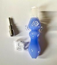 Blue & Clear Glass tobacco pipe picture
