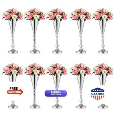 Inweder OYHJ304I Sliver Vase Centerpiece 10 Pcs Metal Tabletop 16.5in Wedding picture