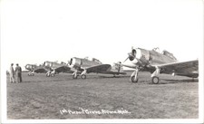 FIRST PURSUIT GROUP alpena mi c1950 postcard michigan real photo rppc airplanes picture