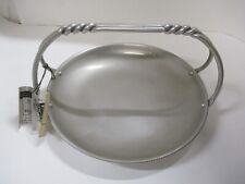 Vintage BW Buenilum Hammered Aluminum Round Metal Tray w/ Twisted handle 9
