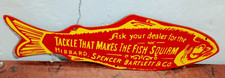 The Fish Squirm Porcelain Enamel Sign 23 x 7 Inches 1 Sided picture