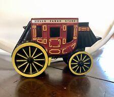 New 1998 WELLS FARGO BANK STAGE COACH COIN CAST IRON BANK - WITH KEY picture