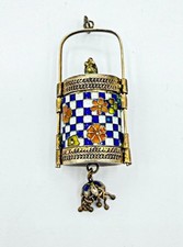 Antique Chinese Silver & Enamel Perfume Vinaigrette w/ Hidden Opium Compartment picture