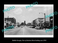 OLD LARGE HISTORIC PHOTO OF DUBLIN GEORGIA VIEW OF JACKSON STREET c1954 picture