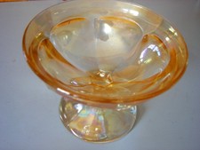 Iridescent Marigold Footed Compote-Paneled Base - MINT picture