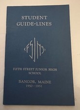 1950-51 FIFTH STREET JUNIOR HIGH SCHOOL STUDENT GUIDELINES BOOKLET BANGOR MAINE picture