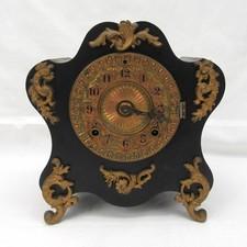 Antique Ansonia Mantle Clock orname gold ormolu Patent 1882 for repair picture