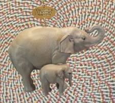 Elephant Mommy & Baby Ornament, Resin, Realistic 4.25