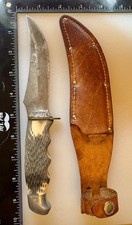 Vintage Schrade Walden 148S Huntsman Deer Skinner Knife Staglon USA w/ Sheath picture