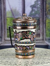 UNIQUE Handmade Handcarved Copper Turkish Pitcher Ewer ibrik 25cm 9.8in  picture