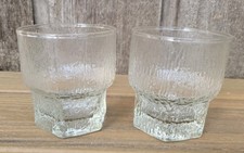 2 Vintage littala Aslak Double Old Fashioned Glasses Topio Wirkkala Finland Vtg picture