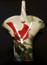 Hautman Brothers Collection Basket Cardinal in Holly Porcelain Christmas Vase 9