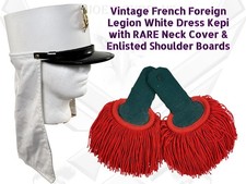 Vintage French Foreign Legion Kepi RARE Neck Cover Enlisted Shoulder Boards HCL picture