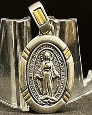 Spain 1940´ Antique Miraculous Virgin Mary silver & gold details 5 grams beauty picture