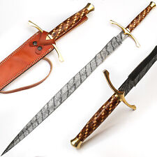 Eye-Catching Damascus Steel Sword, Best Hand Forged Damascus Steel Sword Knife  picture