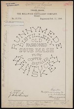 Photo:Kentucky Mellwood Distillery Company Runnymede Whisky Trademark 1896 picture