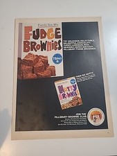 Pillsbury Nutty Brownies Print Ad 1966 Vintage 10x14 picture