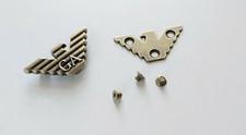 GA Eagle EA Style Antique Brass Metal Finish Easy Screw on Badge for Garments picture