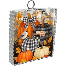 Briarwood Lane Fall Blessings Pumpkins Metal Mini Moment 6x6 picture