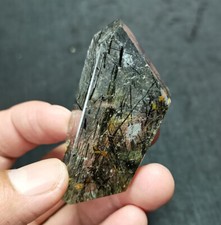 TOP 54.5 g Natural Black Quartz Rutilated  Crystal Specimen Healing CC25 picture