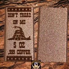 Don't Tread On Me 5 Oz .999 Bullion Design Art Bar, 🔥 From Storage  picture