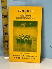 1936 Summons in Vermont Green Mountains, Vacation in New England Pamphlet picture