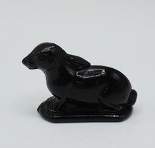 Black Rabbit Pressed Glass Figurine picture