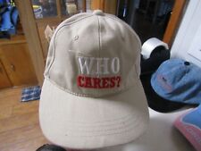 BASEBALL STYLE CAP HAT THAT SAYS WHO CARES? picture