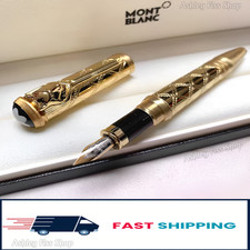 HOT ( MB ) Fountain Pen Gift Set Gold Guilloche Executive Writing Pen Luxury picture