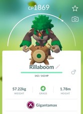 Pokémon Gigantamax Rillaboom Go - Read Description **BUY 2 IF NOT REGISTERED ** picture