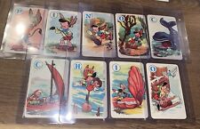 WALT DISNEY 🎥 1940 Castell PINOCCHIO Card Game Cards Colored SET Of 9 Cards picture