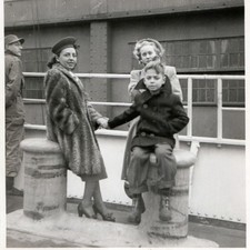 1948 USAT General Simon B Buckner Ship Deck Family Snapshot Photo Passenger Vtg picture