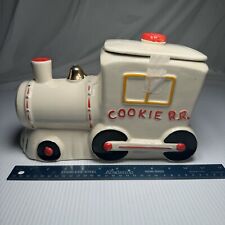AMERICAN BISQUE TRAIN COOKIE JAR 1950s Cold Paint INTACT picture