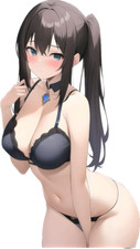 Cute Brunette Bikini Girl 01 Weatherproof Anime Sticker 6