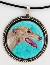 Greyhound Dog Breed Original Art Pendant Necklace picture
