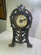 Antique Cast Brass Or Bronze Art Nouveau Figural Cherub Clock - Working-#A14 picture