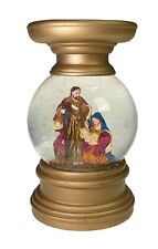 7” Nativity Snow Globe Stand Holiday Night Light Figurine picture