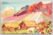 Vintage Mexico Postcard MONTERREY la Huasteca Rafael Martinez Art picture