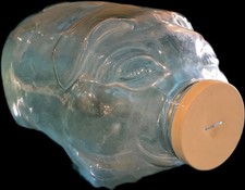 Libbey Clear Glass Pig Went To Market 5 Gallon Jar Piggy Large Size MINT picture